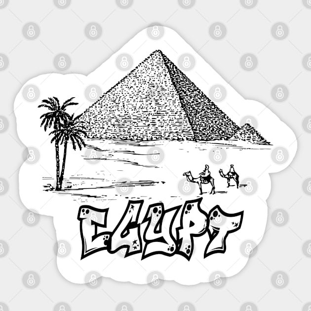 Egypt with pyramids Sticker by momo1978